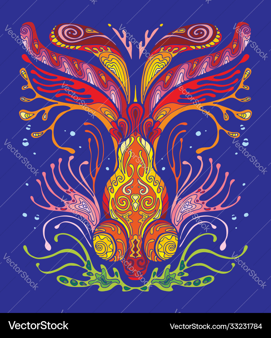 Fish coloring book anti-stress Fish coloring book anti-stress vector image