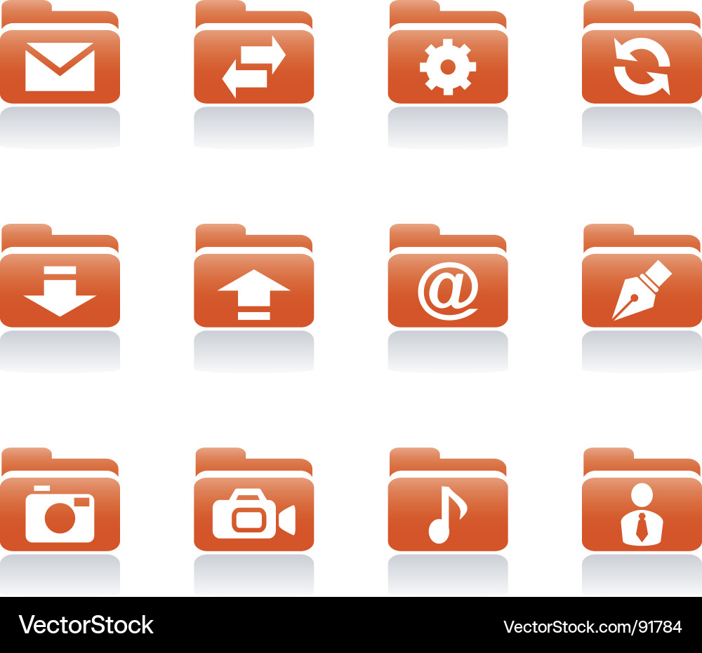Folder Icon Set Vector Image