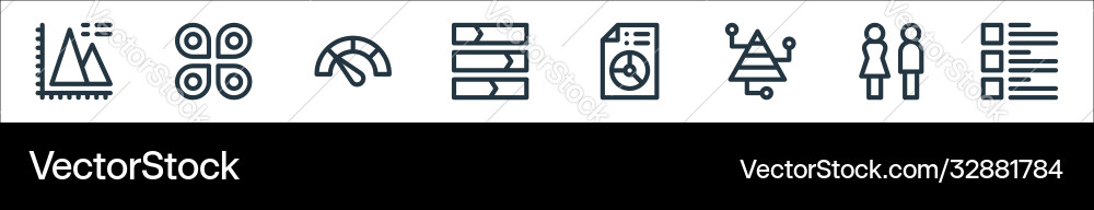Infographic elements line icons linear set Vector Image