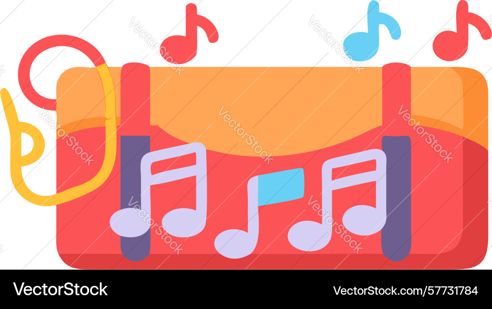 Music player with notes icon design generative ai vector image