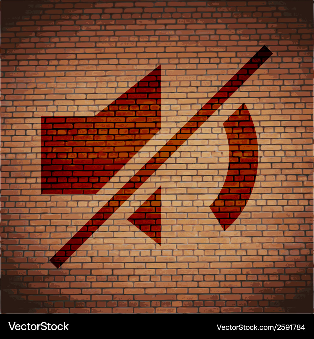 Mute sound flat modern web button and space Vector Image