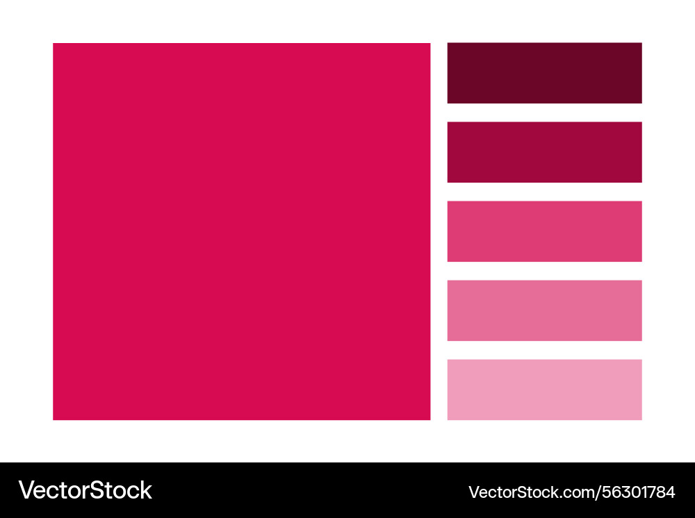 Pink color palette gradient block rectangular Pink color palette gradient block rectangular vector image