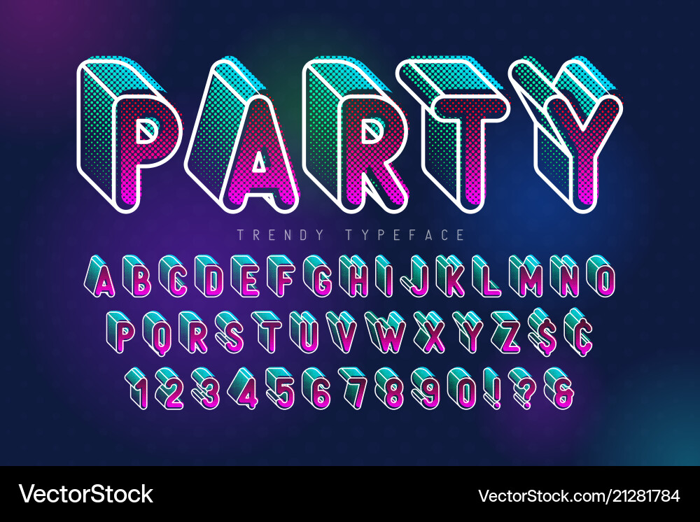Pop Art Display Font - Bold & Colorful vector image