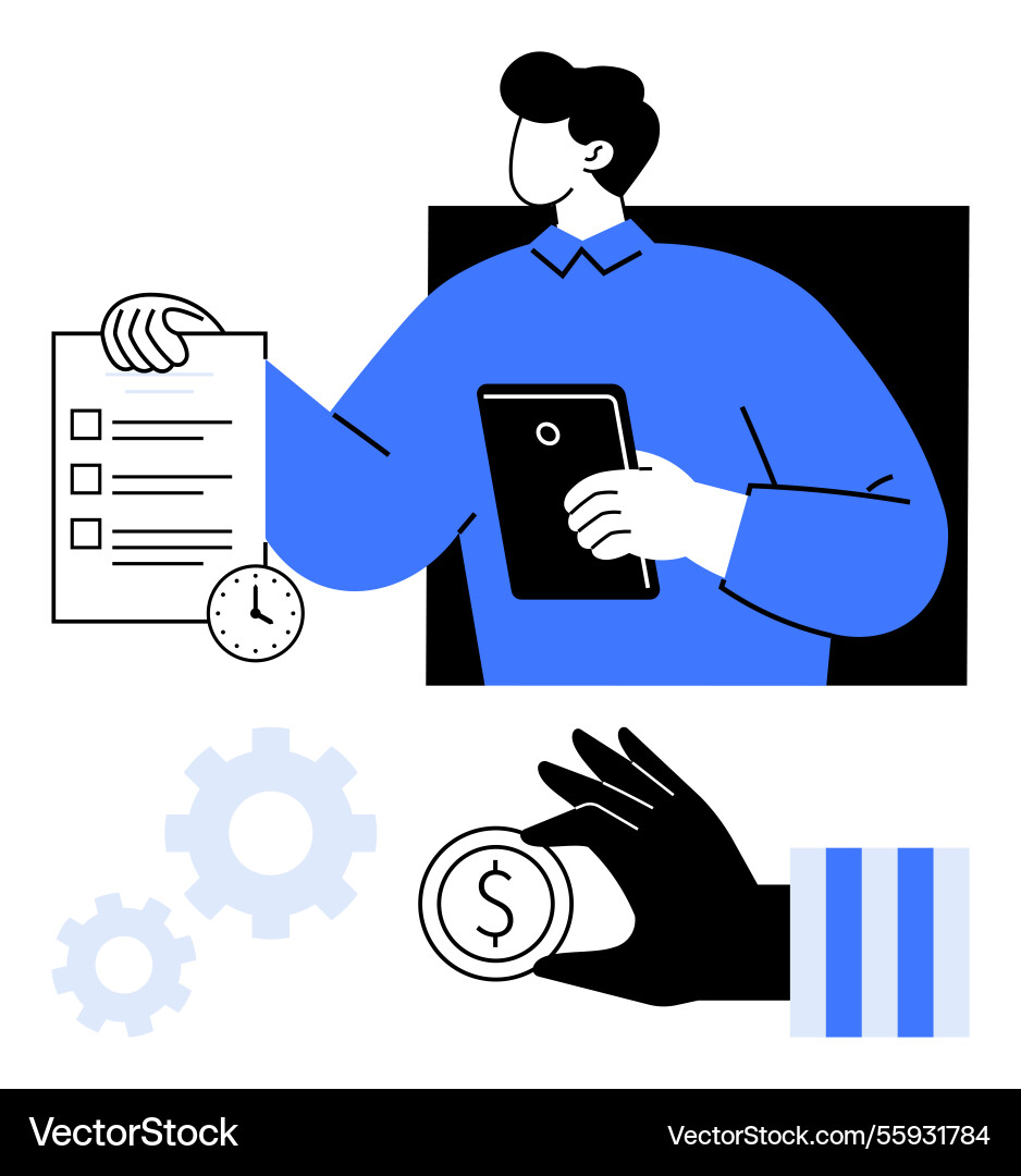 Professional managing tasks with checklist Professional managing tasks with checklist vector image