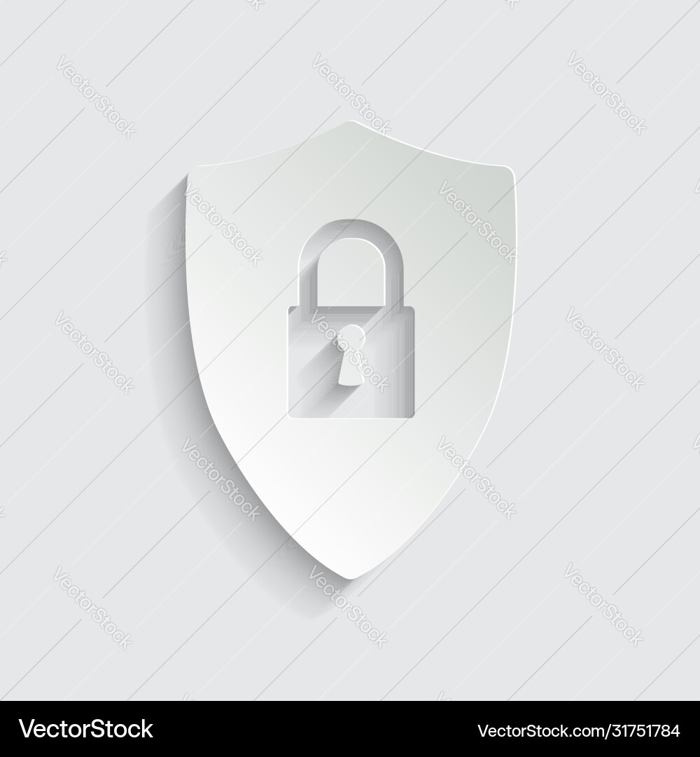 Protect icon secure line style shield with lock vector image
