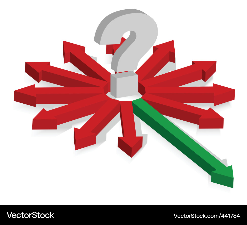Question Mark with Arrows - Decision Making vector image