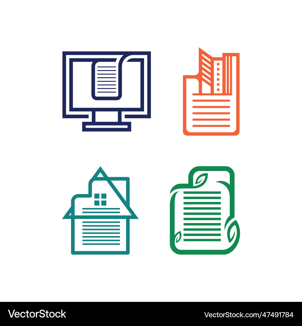 Set paper document logo design file Set paper document logo design file vector image