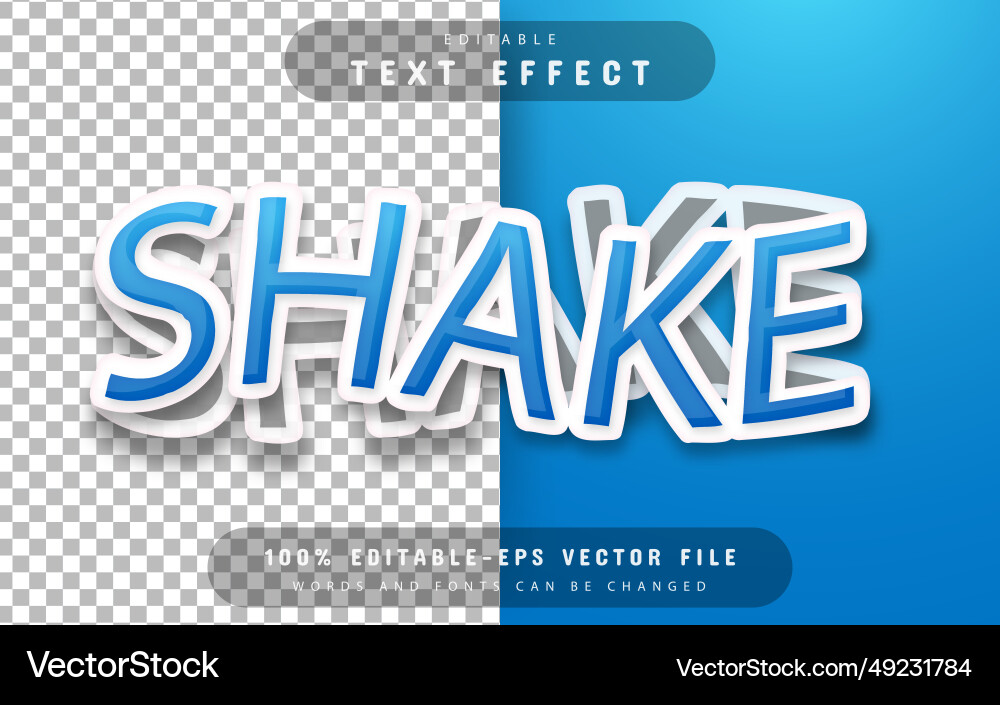 Shake text effect editable Shake text effect editable vector image