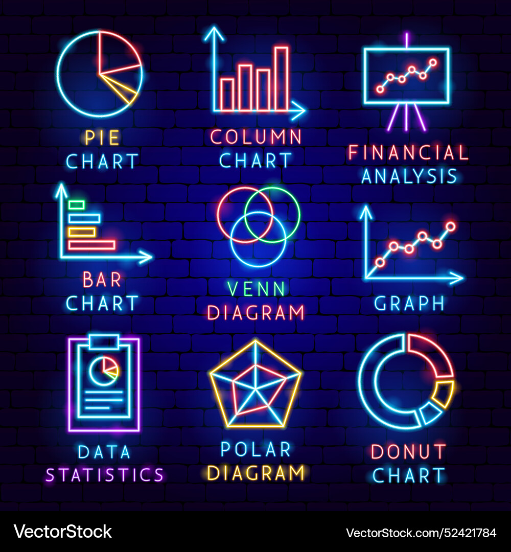 Statistics graph label set Vector Image