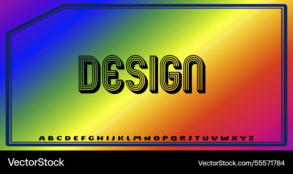 Text effects with editable colors and abstract Vector Image
