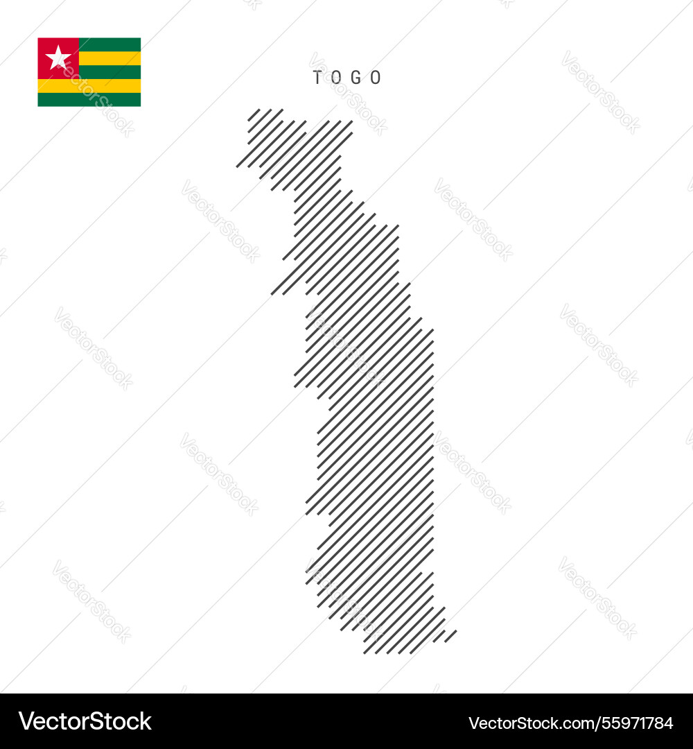 Togo map from pattern of black slanted parallel Vector Image