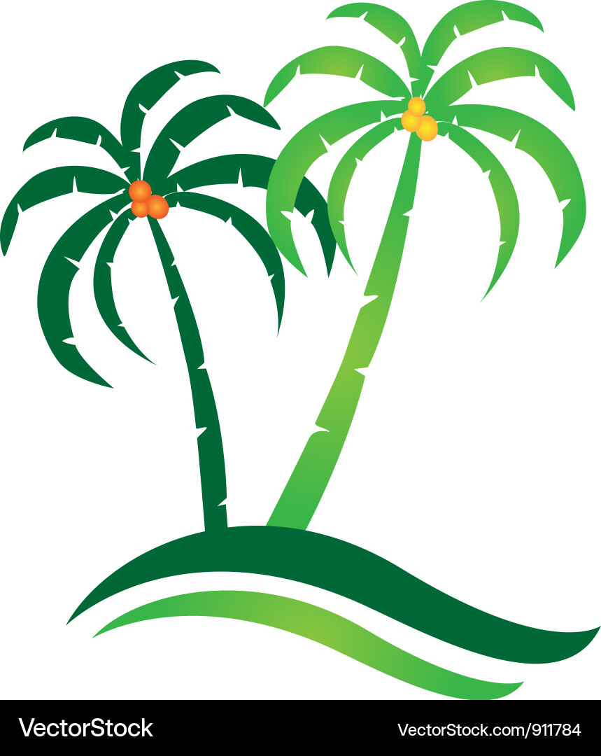 Tropical Palm Tree Logo Vector Image