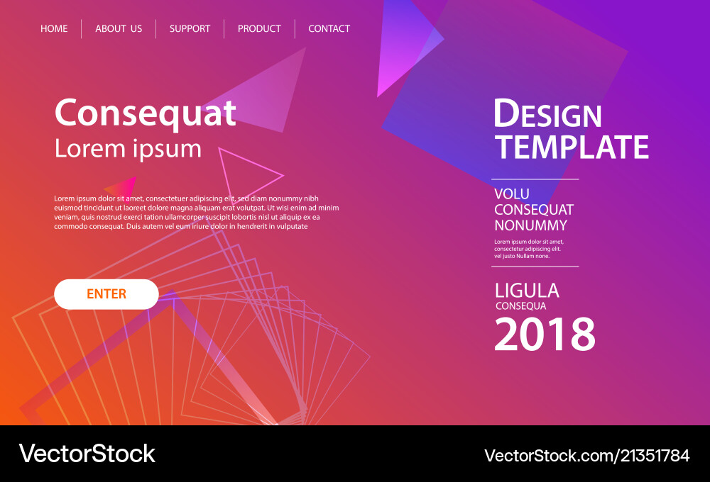 Website template design and landing page line Website template design and landing page line vector image