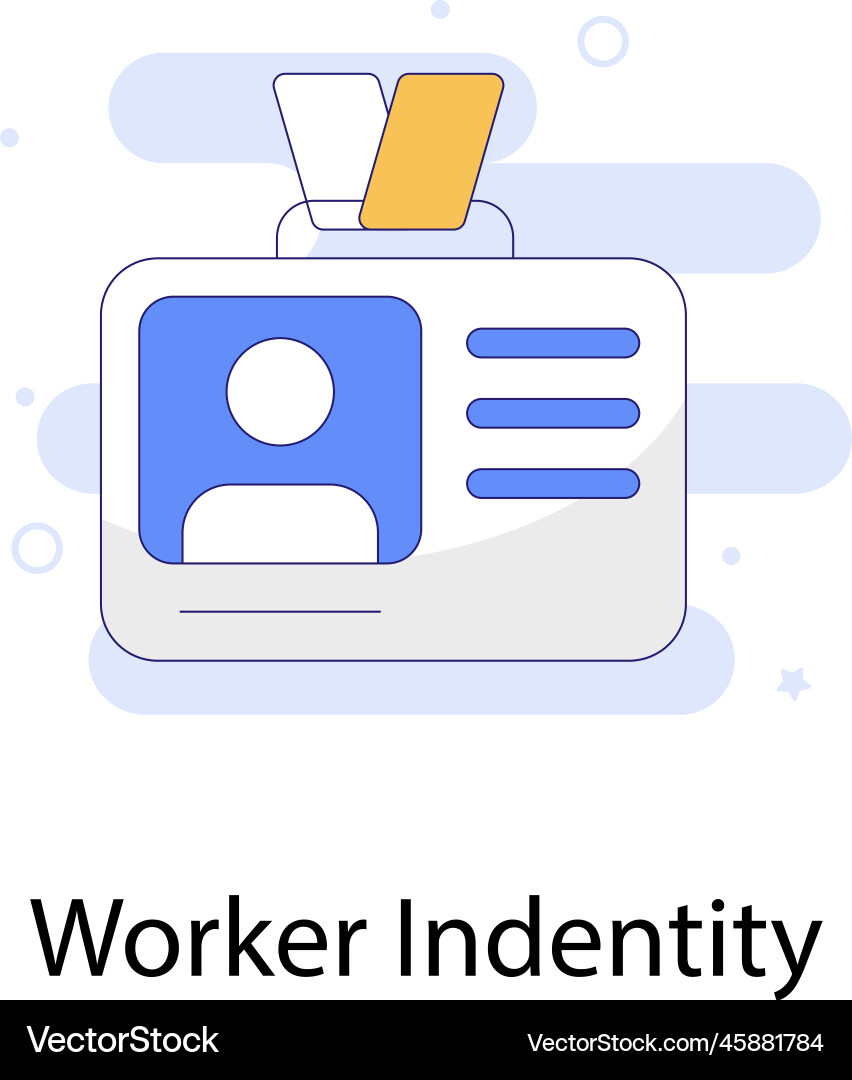 Worker identity fill outline with background vector image