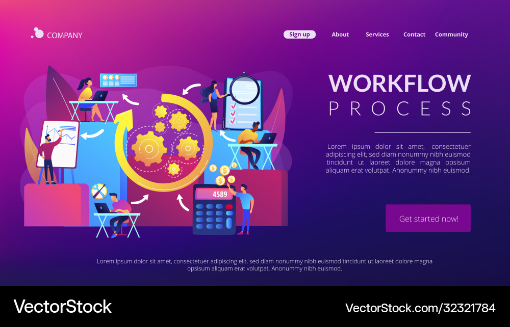 Workflow processes concept landing page Workflow processes concept landing page vector image