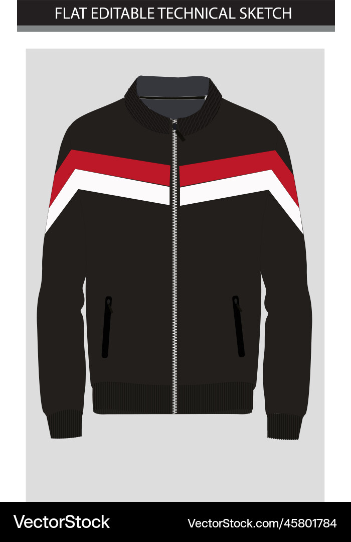 Zip-up color block casual jacket ve Zip-up color block casual jacket ve vector image
