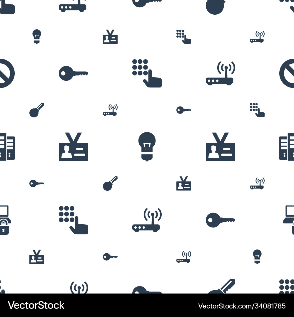 Access icons pattern seamless white background vector image