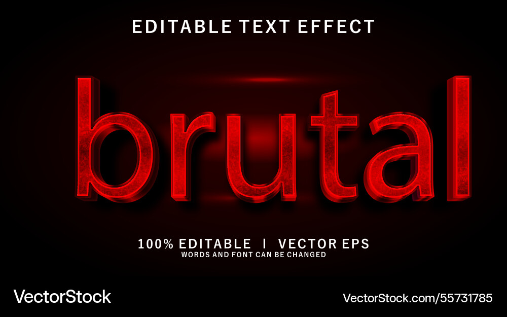Brutal 3d text effect with modern style design Brutal 3d text effect with modern style design vector image