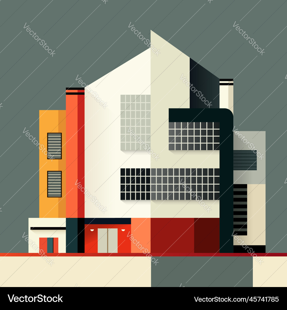 Building in flat style modern Vector Image