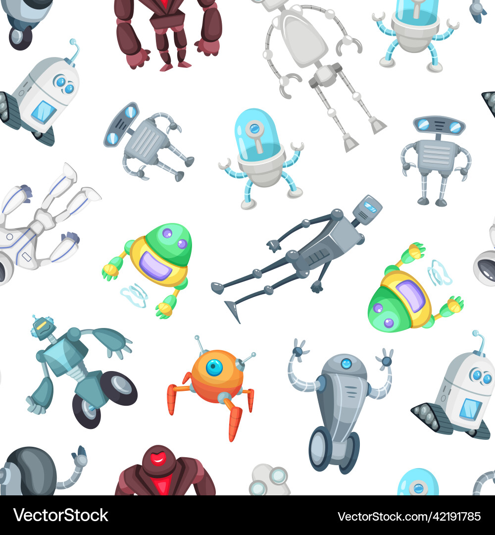 Cartoon robots pattern or background Cartoon robots pattern or background vector image