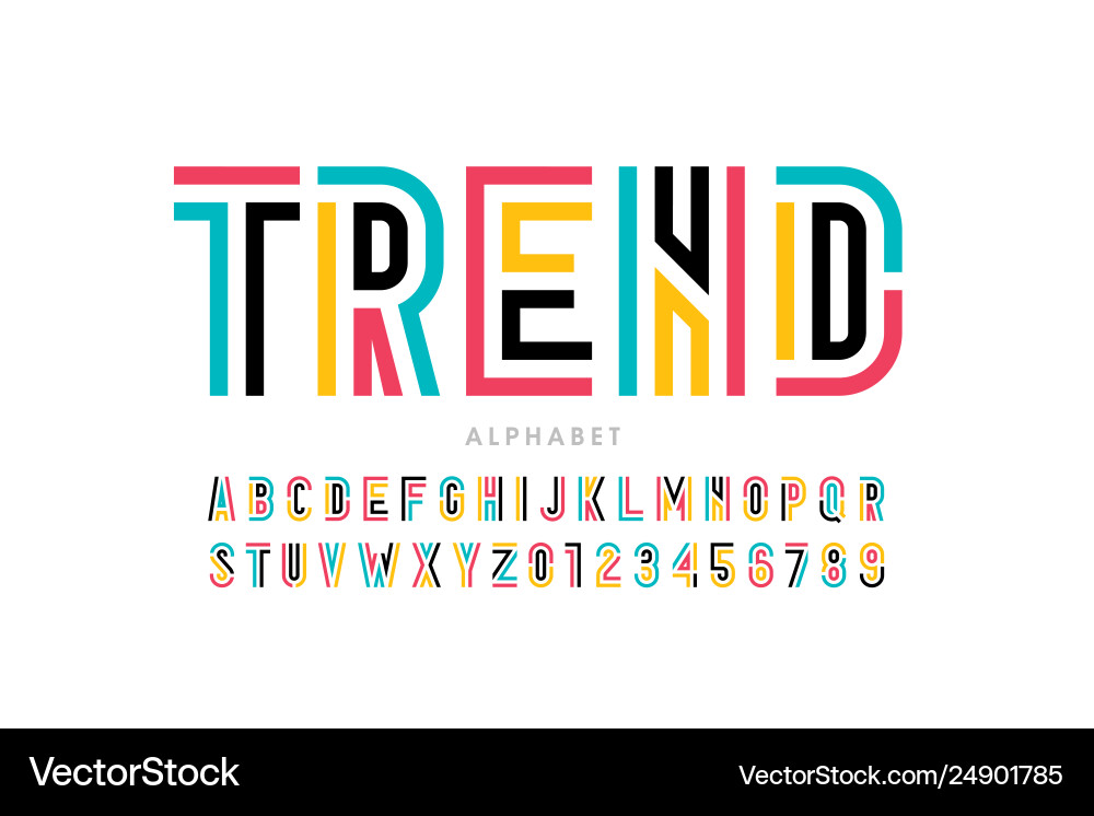 Colorful Alphabet Typography Vector Image