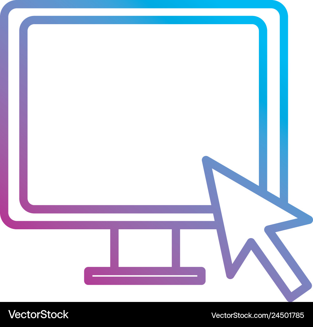 Computer display with arrow cursor Computer display with arrow cursor vector image
