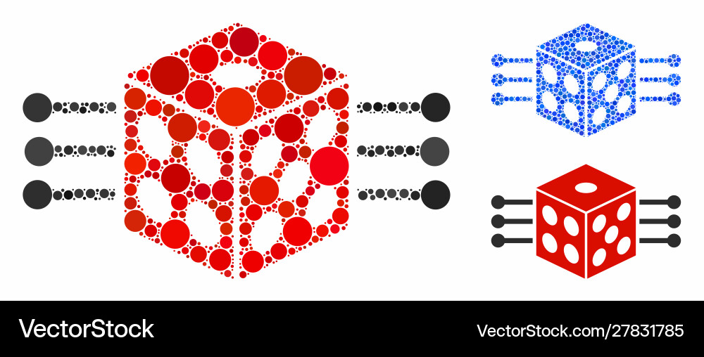 Dice links composition icon circle dots Dice links composition icon circle dots vector image