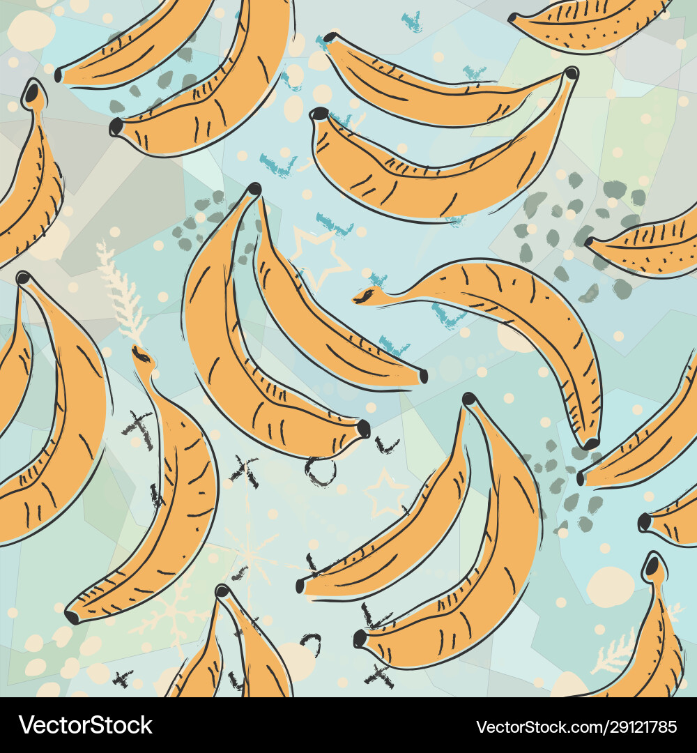 Dotted background seamless pattern with bananas Dotted background seamless pattern with bananas vector image