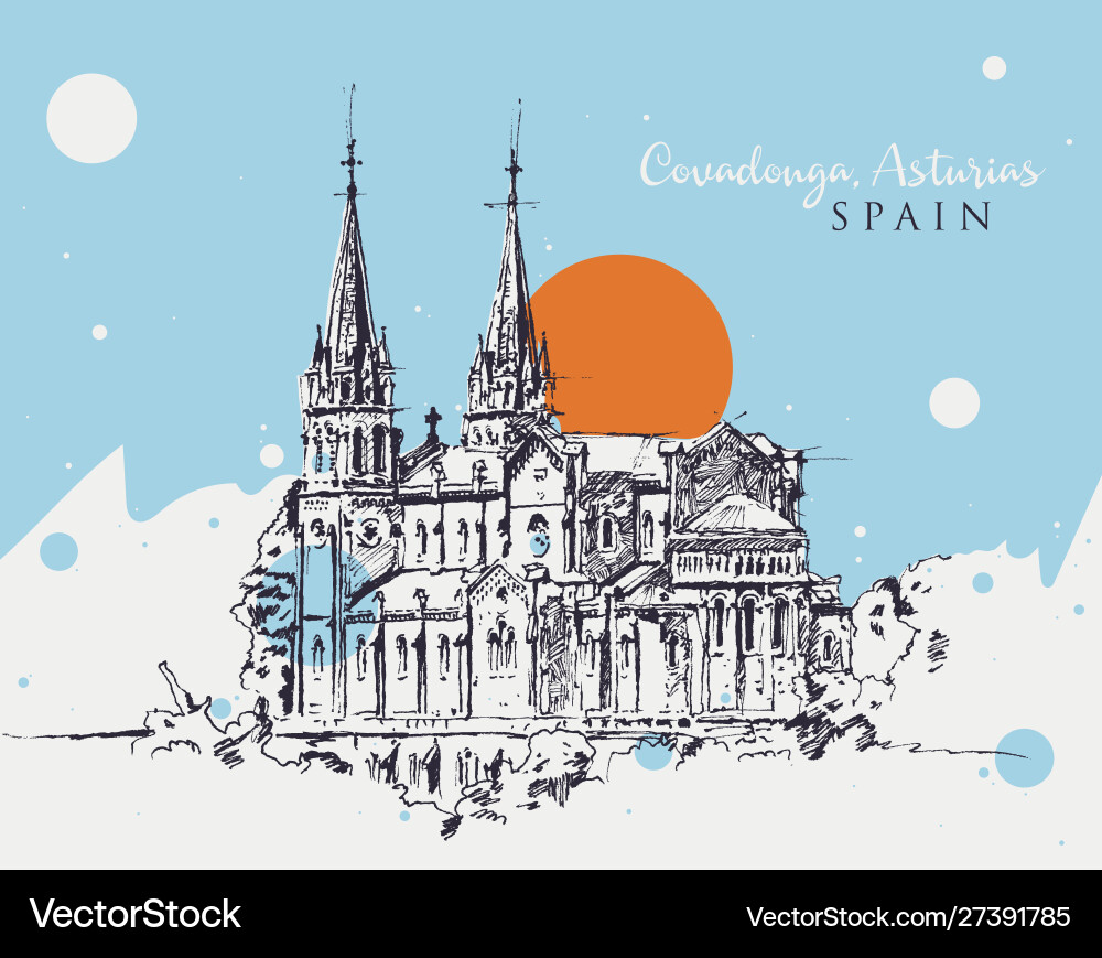 Drawing sketch santa maria basilica spain Drawing sketch santa maria basilica spain vector image