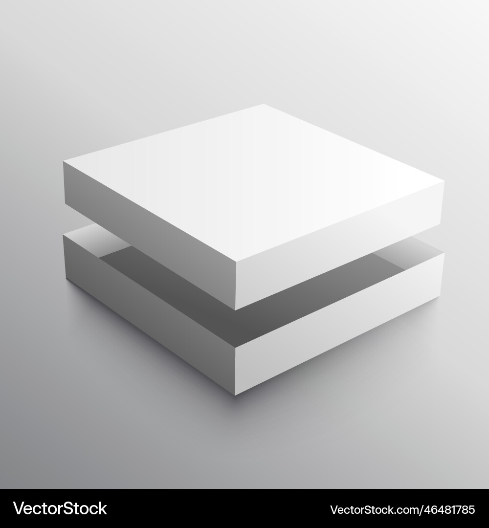 Empty box realistic design mock-up vector image