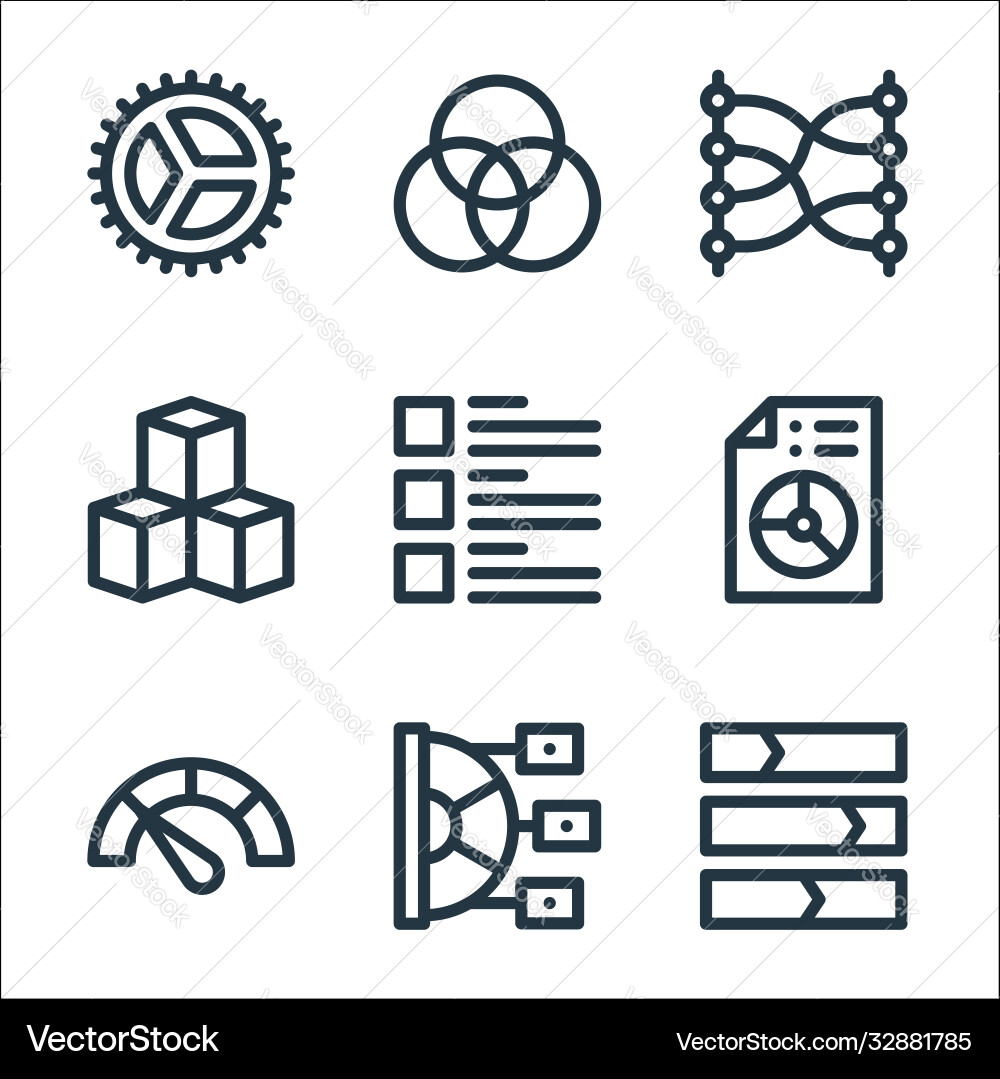 Infographic elements line icons linear set Infographic elements line icons linear set vector image