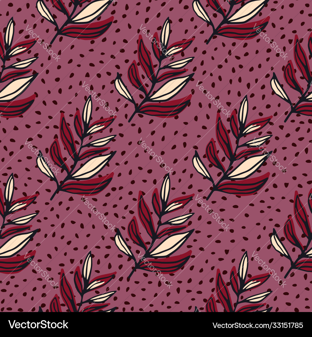Leaves branch outline abstract seamless pattern Leaves branch outline abstract seamless pattern vector image