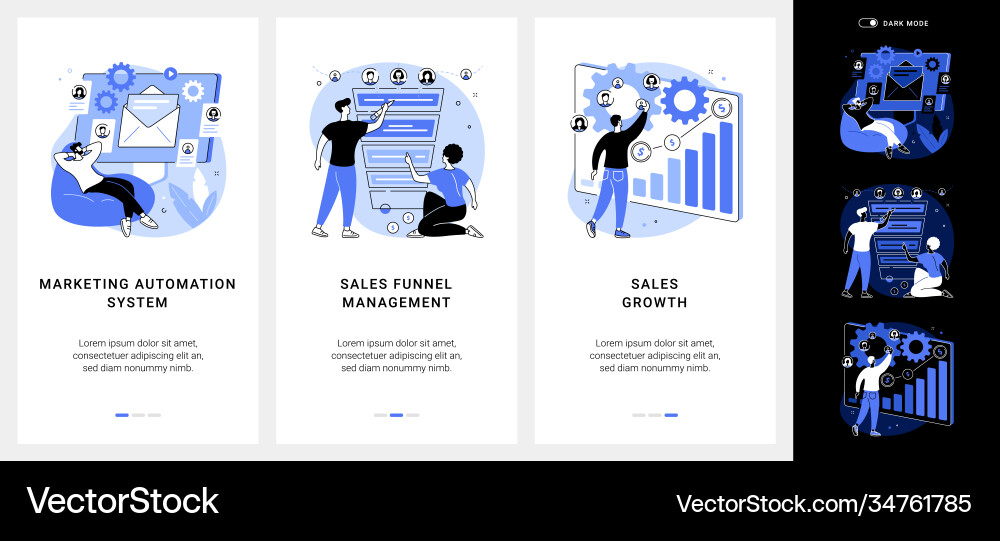 Marketing software mobile app ui kit Marketing software mobile app ui kit vector image