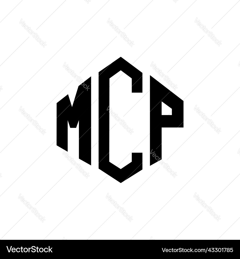 Mcp letter logo design with polygon shape Vector Image
