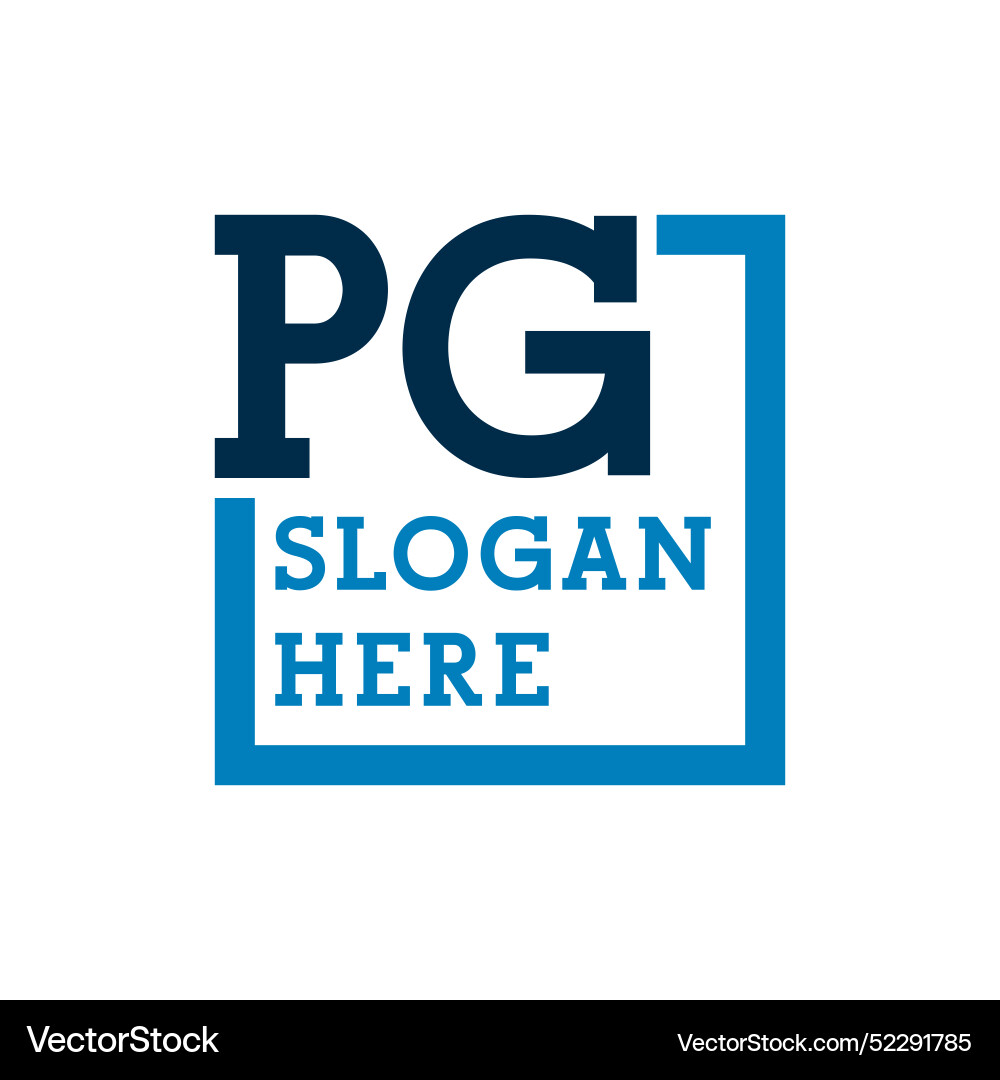 Minimal initials logo letters p and g pg initial Vector Image