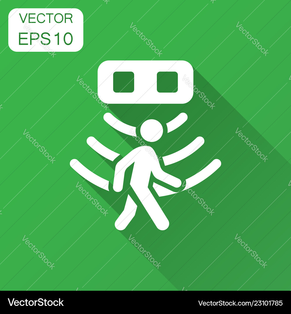 Motion sensor icon in flat style waves Motion sensor icon in flat style waves vector image