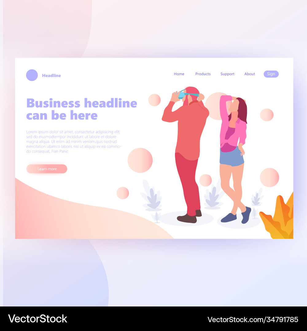 People work in a team and interact with graphs vector image