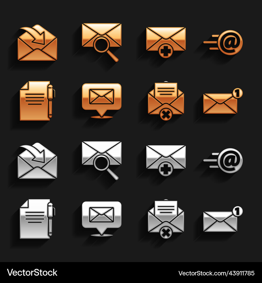 Set speech bubble with envelope mail and e-mail Vector Image