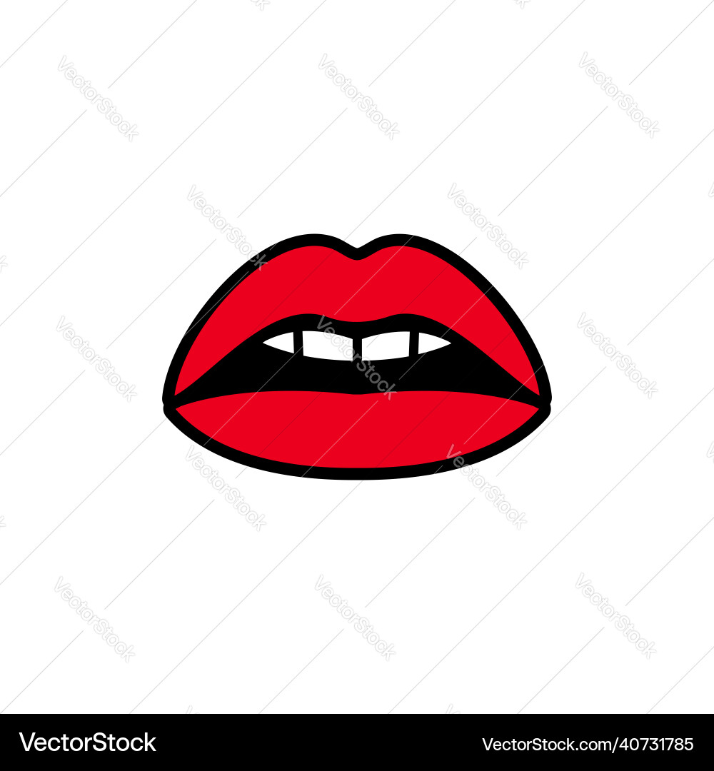 Sexy woman red lips female open beauty mouth Sexy woman red lips female open beauty mouth vector image