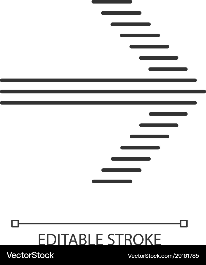 Striped arrow linear icon forward indicator Vector Image