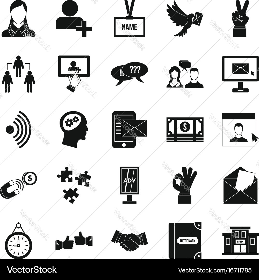 Talk icons set simple style Vector Image