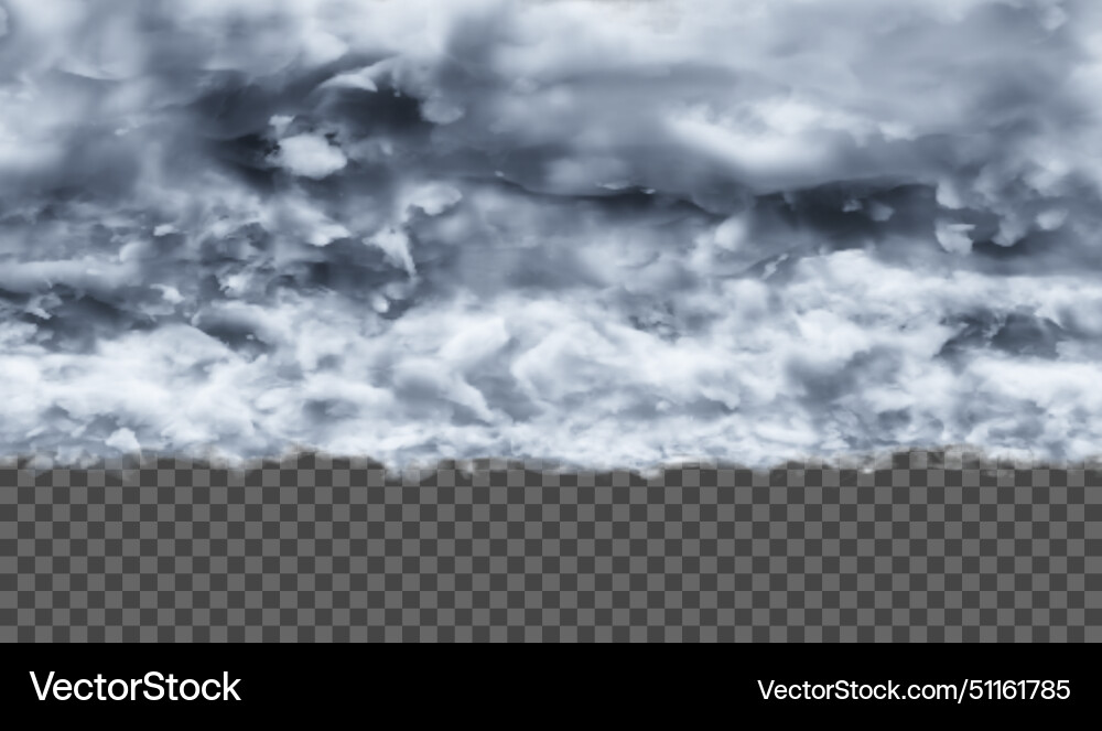Thunderous dense clouds on a transparent