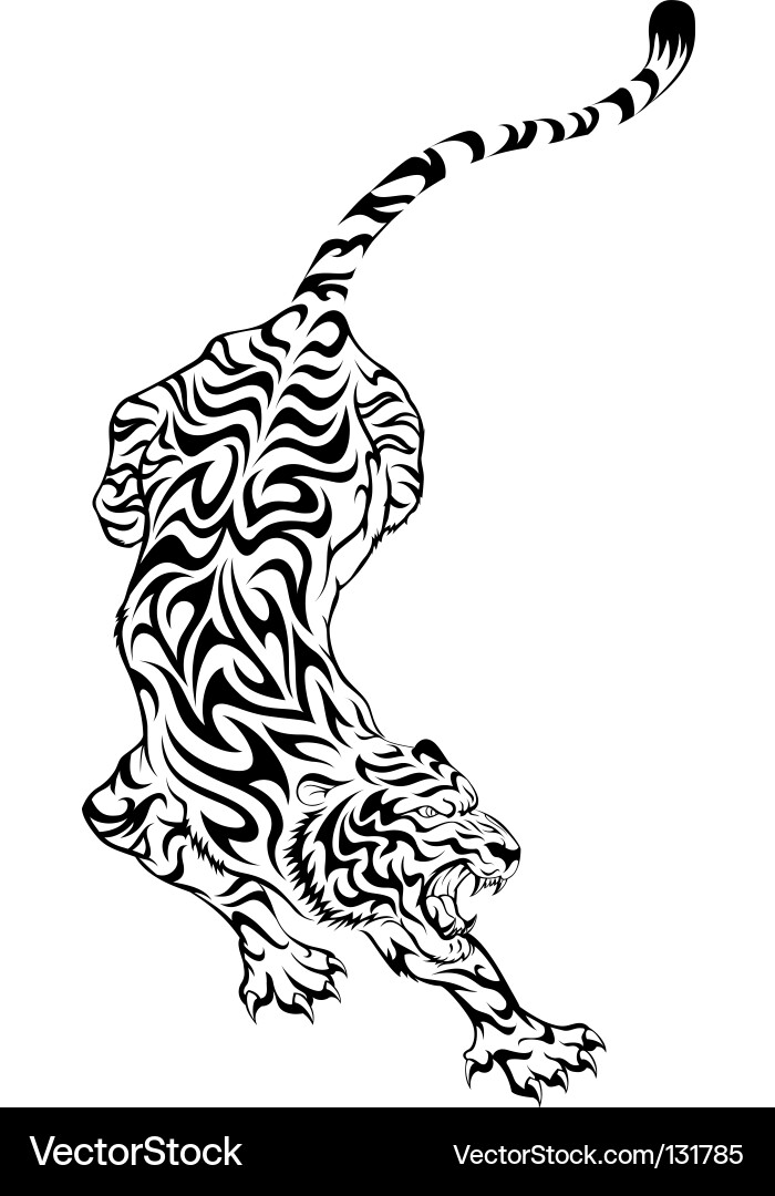 Tribal Tiger Tattoo vector image