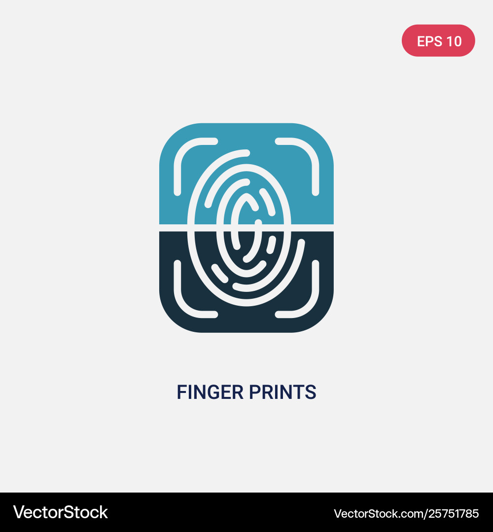 Two color finger prints icon from user interface Two color finger prints icon from user interface vector image