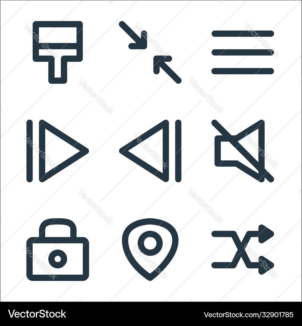 User interface line icons linear set quality User interface line icons linear set quality vector image