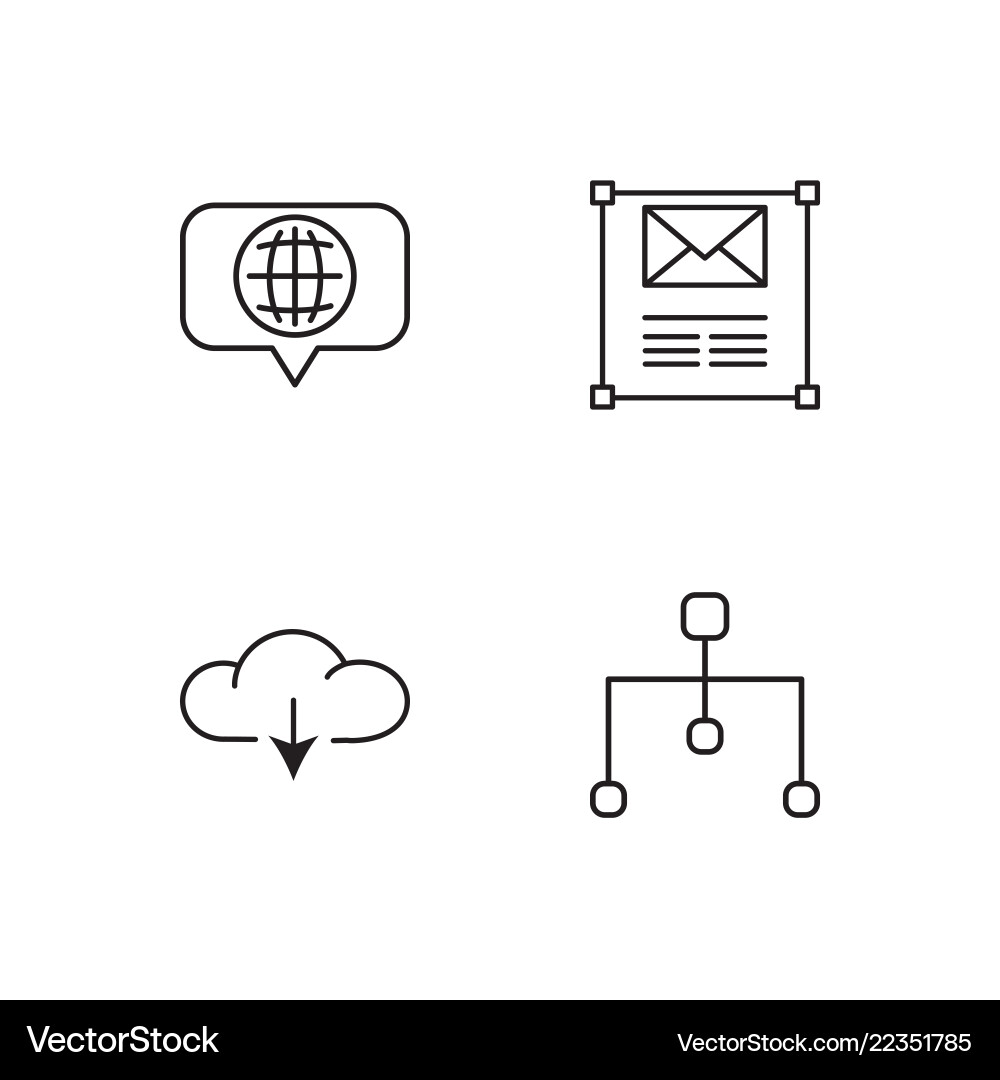 Web simple outlined icons set Vector Image
