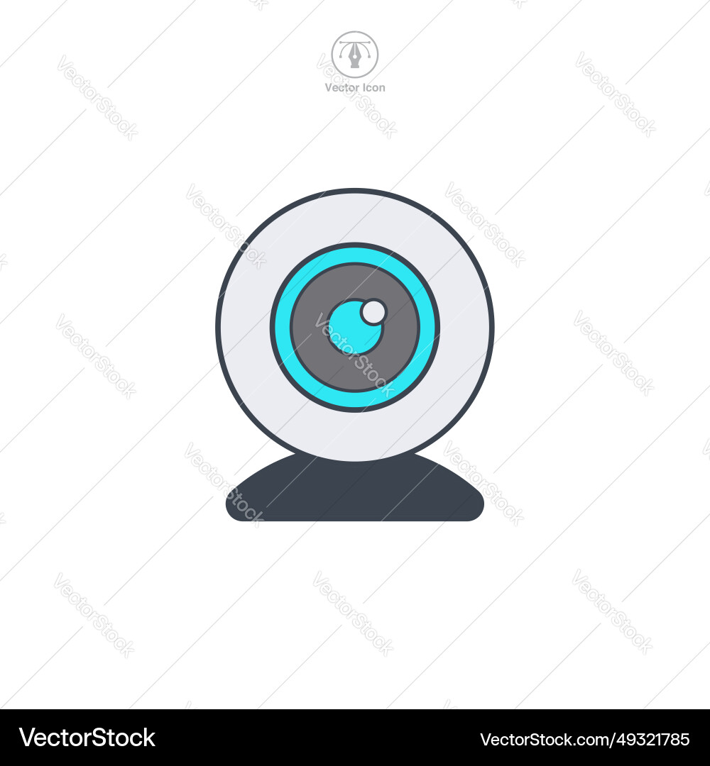 Webcam icon symbol isolated on white background Webcam icon symbol isolated on white background vector image