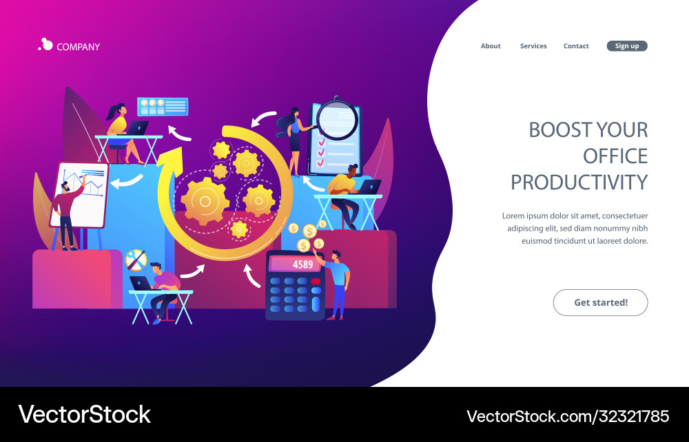 Workflow processes concept landing page Workflow processes concept landing page vector image