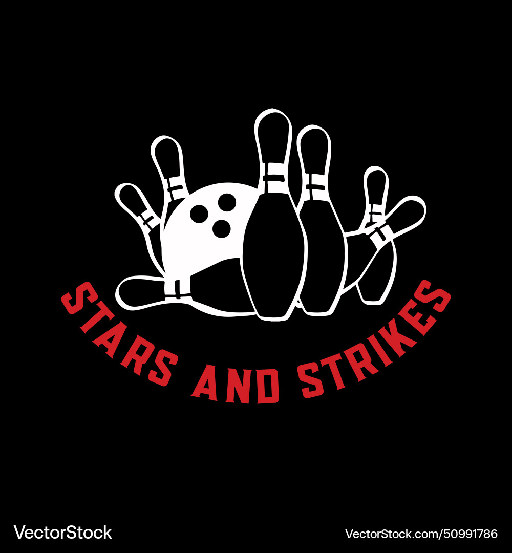 4th of july bowling pun retro stars strikes bowl 4th of july bowling pun retro stars strikes bowl vector image