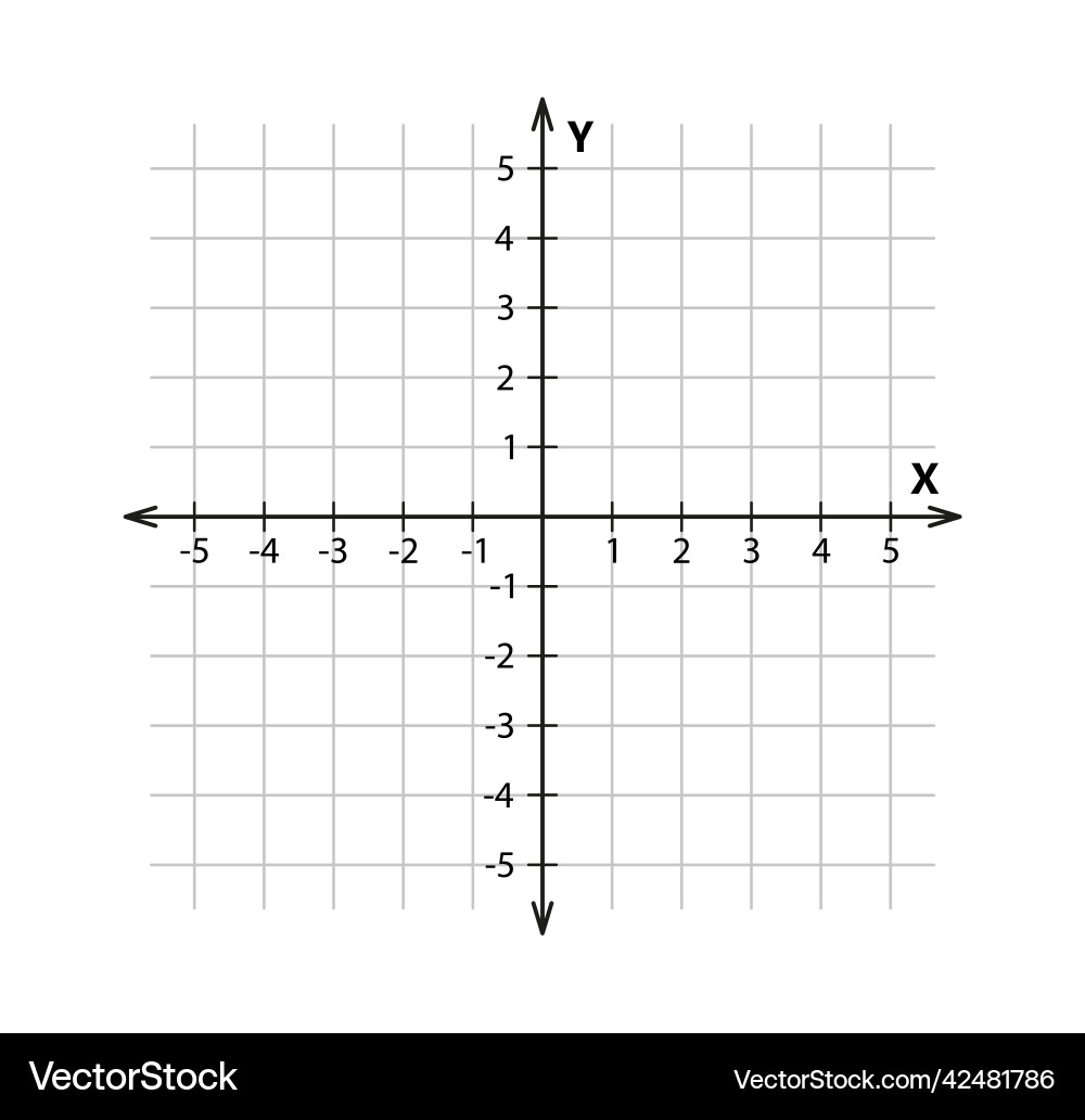 Blank cartesian coordinate system in two Blank cartesian coordinate system in two vector image